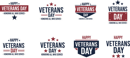 Happy veterans day honoring all who served vector graphics