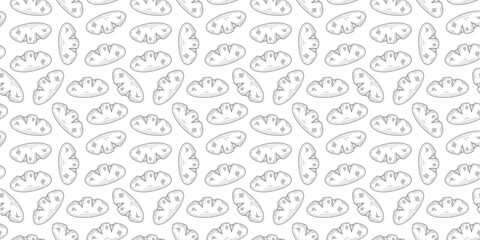 Bread seamless pattern background. doodle bread pattern background. Bakery theme pattern background. Bake shop themes pattern doodle for packaging.