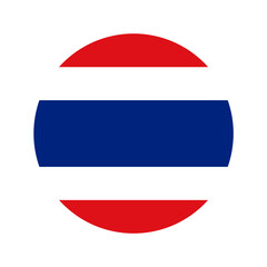 Thai flag shaped as circle. Thailand flag flat design. Vector illustration.	