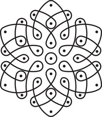 Indian Traditional and Cultural Rangoli, Alpona, Kolam, or Paisley vector line art. Tradition of the Bengal region, for textile printing, logo, and wallpaper	
