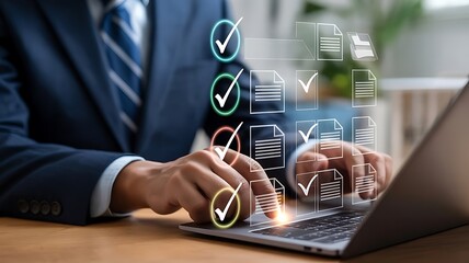 businessman working on a laptop