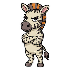 Cartoon Angry Zebra Vector Illustration