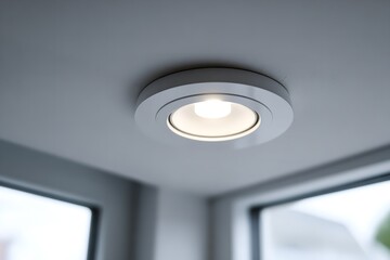 Modern recessed ceiling light illuminates a clean, bright interior with soft ambient glow, perfect for contemporary spaces