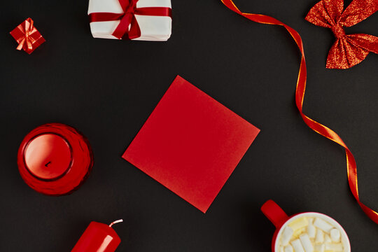 Bright red decorations create a warm atmosphere for Christmas and New Year celebrations. - Powered by Adobe