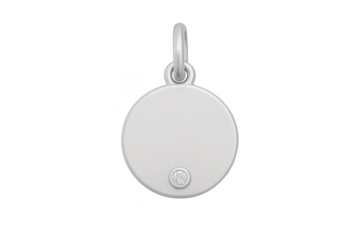 Silver pendant with diamond isolated on a transparent background, jewelry cut-out