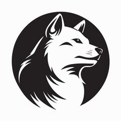 Alaskan Malamute Dog Portrait Vector Illustration of Animal Face Design