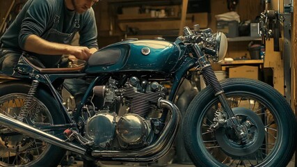 selective focus workshop motorcycle maintenance