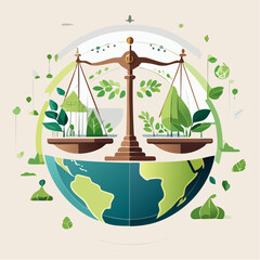 Law and earth scales with global ecology background