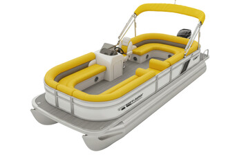 Isolated pontoon boat, watercraft for fun and leisure activities, summer recreation, lifestyle © Maria