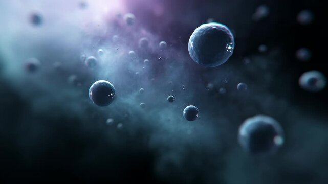 Micro bacteria are simple organisms levitating in broth, the origin of life macro view
