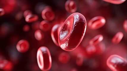Floating human red blood cells in stream, medical concept of a healthy circulatory system or illness animation. - Powered by Adobe