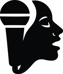 Silhouette Face with Microphone Design