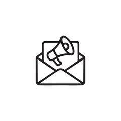 Email Megaphone Icon - Announcement and Communication