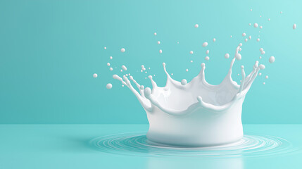 high-quality, digitally rendered image featuring a milk crown splash set against a vibrant background.