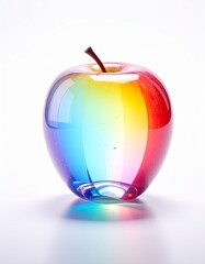 Obraz premium Transparent apple with a glass-like texture
