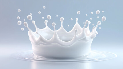 high-quality, digitally rendered image featuring a milk crown splash set against a vibrant background.