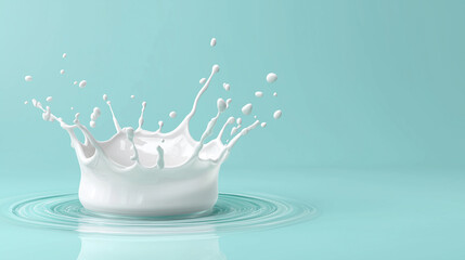 high-quality, digitally rendered image featuring a milk crown splash set against a vibrant background.