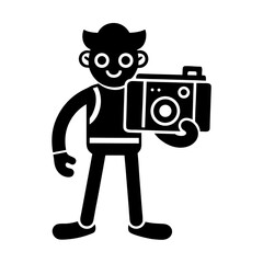 funny comedy face tourist full body cartoon vector art