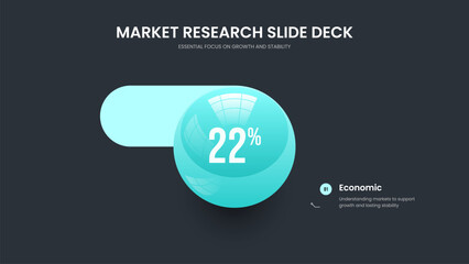 Visual Innovation One Option Diagram Slideshow Template. Clean Growth 1 Element Graph Slide Design. Medical Briefing Presentation Layout Vector Illustration.