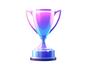  Minimalist Gradient Trophy Icon with Iridescent Glow, Side Angle 3D Design