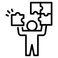 Problem Solving Icon Line Style Vector Illustration 