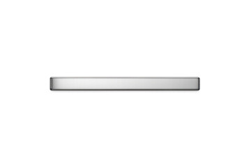 Fototapeta premium Sleek silver metallic rectangular bar isolated on transparent background