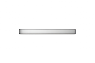 Sleek silver metallic rectangular bar isolated on transparent background
