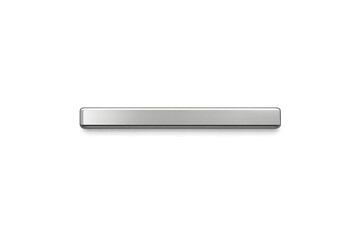 Sleek metallic silver rectangular bar isolated on a transparent background