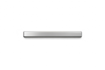 Sleek metallic silver rectangular bar isolated on a transparent background