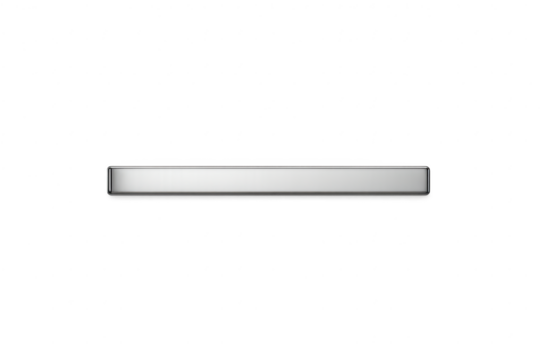 Sleek silver metallic rectangular bar isolated on transparent background