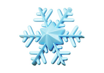 Blue snowflake isolated on transparent background for winter