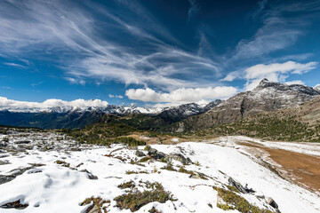 Alps landscape in  the autumn season, Valmalenco, Italy