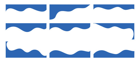 Collection of dividers shape templates. Curve Lines, Wave Collection of Abstract Design Element. Modern separator header for website and app. Vector illustration