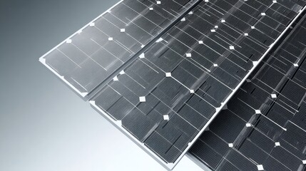 Advanced solar panels with high efficiency photovoltaic cells harness renewable energy in an industrial setting,