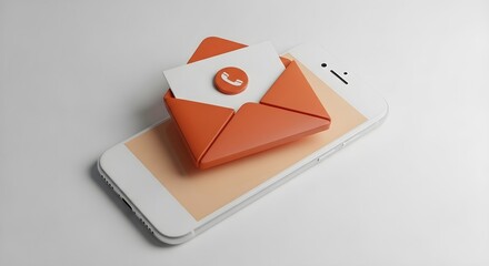 Envelope icon on a smartphone screen, symbolizing communication and calls.