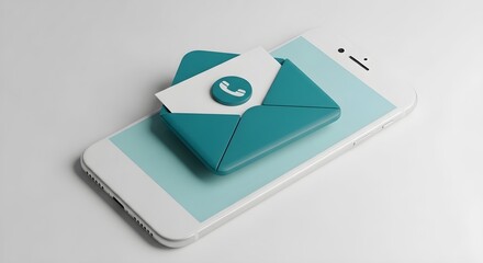 Envelope icon on a smartphone screen, symbolizing communication and calls.