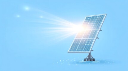 Solar panels floating on water surface with bright sunlight reflections,