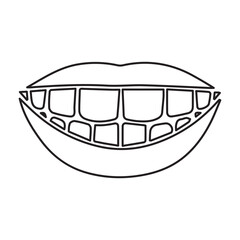 Smiling Mouth Line Art
