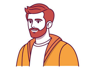 Obraz premium Portrait of a stylish young man with beard and modern hairstyle