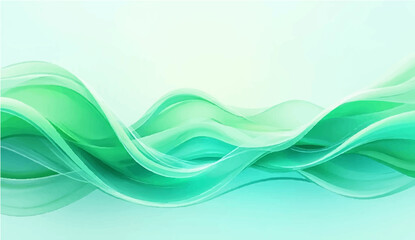 Abstract green wave background design with flowing lines and texture