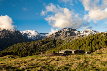 Sunset in the Central Alps, Valmalenco, Lombardy. Italy landscape