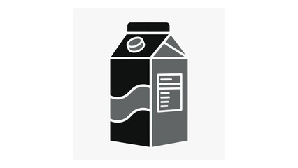 Milk carton icon isolated on white background featuring dairy beverage, nutrition, calcium, protein, organic packaging, breakfast drink, and supermarket product label.