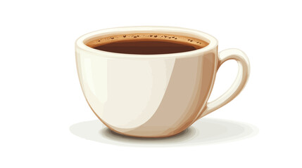 Coffee Cup Illustration, Beverage, Digital Art, Minimalist Style, Flat Design, Glossy Finish