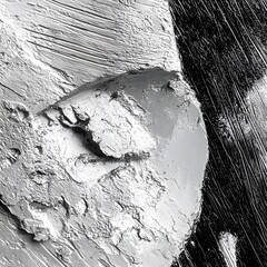 Abstract black and white textured background of thick paint strokes design concept