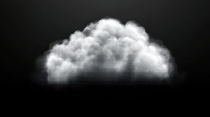 White cloud illustration over black background