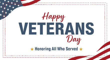 Happy veterans day honoring all who served patriotic background