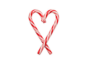 Candy cane heart red and white stripes christmas holiday sweet treat festive decoration isolated on transparent background