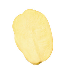 A tuber half of raw potato isolated  with clipping path in png file format