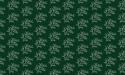 Christmas seamless pattern with green leaves