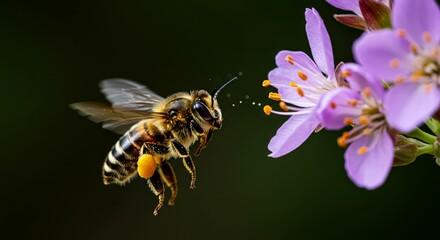 Snail moving on a wet rock covered with green moss in rain